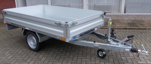 Humbaur Heckkipper 1-Achser HUK 152314 mit Handpumpe und 60cm Gitteraufsatz