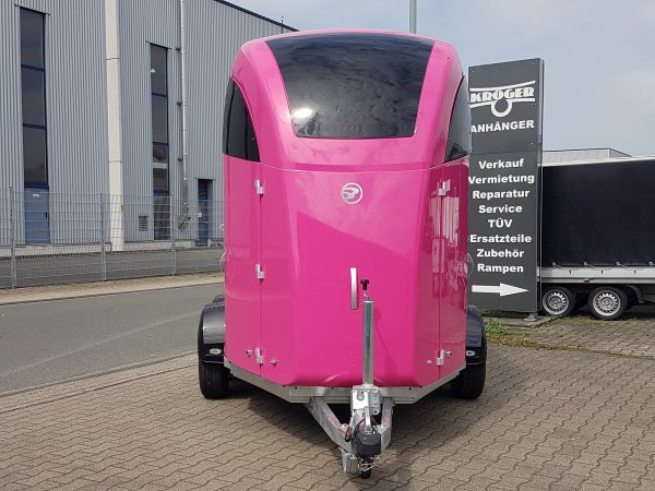 Careliner M in pink mit Panoramadach, 2. Innenleuchte LED, Bruststangenzusatzpolster, Netzrollo und Alufelgen (black/silver)