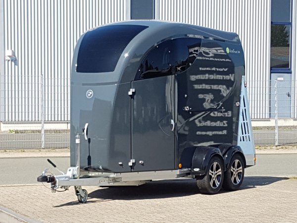 Careliner M grey/grey mit Panoramadach, Boxenstangenzusatzpolster, Netzlift, 2. Innenleuchte LED, Sattelablagestange und Alufelgen (black/silver)