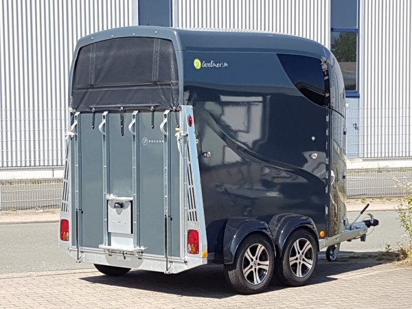 Careliner M grey/grey mit Panoramadach, Boxenstangenzusatzpolster, Netzlift, 2. Innenleuchte LED, Sattelablagestange und Alufelgen (black/silver)