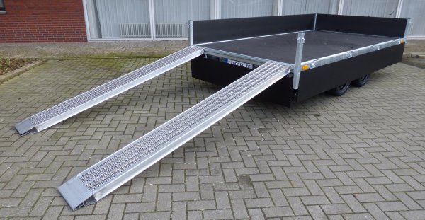 Saris Hochlader / berlader PL 306 170 2700 2 mit Rampen in Schubladen 2,7t zGG 306x170x30cm, Bordwnde silber