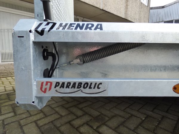 Henra MT354017 Parabolic Sehr stabiler Baumaschinentransporter mit Aluboden, Blattfederachsen, 3500KG zGG, 400x170x27cm, durchgehende Gitterrampe 165cm hoch