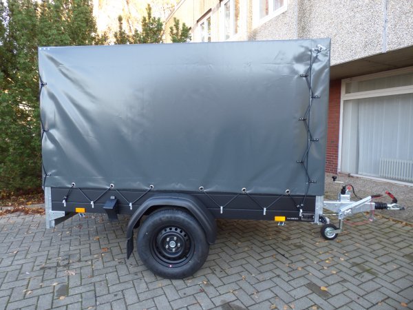 Saris MP 255 133 1350 1 silberne Aluwnde, 1350KG zGG, 255x133x160cm mit KRGER ProfiLine Hochplane in silber