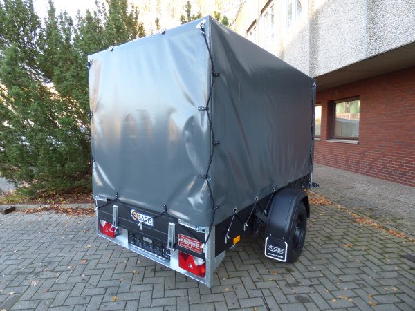 Saris MP 255 133 1350 1 silberne Aluwnde, 1350KG zGG, 255x133x160cm mit KRGER ProfiLine Hochplane in silber