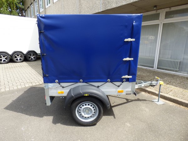 Humbaur H751510 mit Hochplane 120cm Innenhhe, Farbe: dunkelblau, 750kg zGG, 145x110x120cm